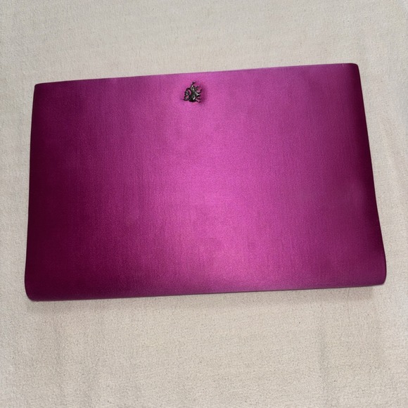 Philip Treacy Handbags - PHILIP TREACY LONDON ELEGANT CLASSIC LARGE PINK FLAP SILK CLUTCH BAG Formal